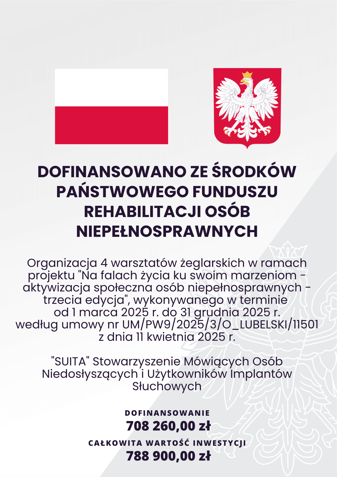 W. żegl 2025 - plakat o dofinansowaniu